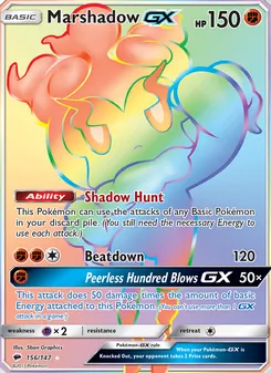 Marshadow GX card from Burning Shadows, number 156/147