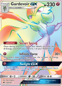 Gardevoir GX card from Burning Shadows, number 159/147