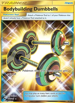 Bodybuilding Dumbbells card from Burning Shadows, number 161/147