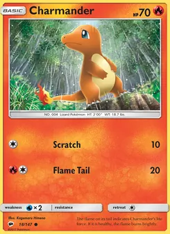 Charmander card from Burning Shadows, number 18/147