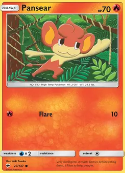 Pansear card from Burning Shadows, number 22/147