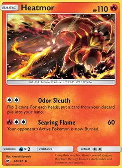 Heatmor card from Burning Shadows, number 24/147