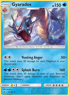 Gyarados card from Burning Shadows, number 33/147