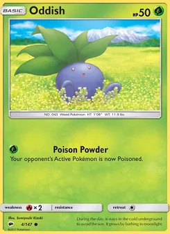 Oddish card from Burning Shadows, number 4/147