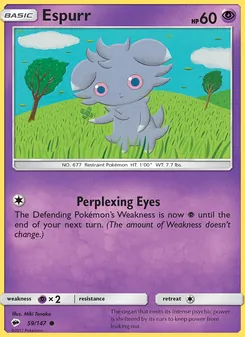 Espurr card from Burning Shadows, number 59/147