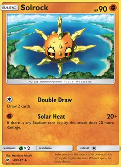 Solrock card from Burning Shadows, number 69/147