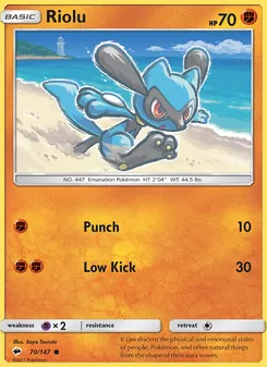 Riolu card from Burning Shadows, number 70/147