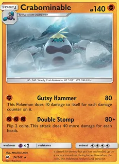 Crabominable card from Burning Shadows, number 74/147
