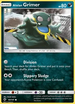 Alolan Grimer card from Burning Shadows, number 83/147