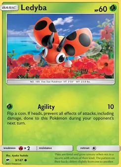 Ledyba card from Burning Shadows, number 9/147