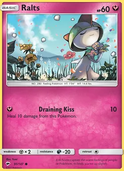 Ralts card from Burning Shadows, number 91/147