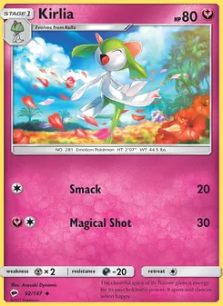 Kirlia card from Burning Shadows, number 92/147