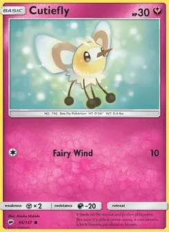 Cutiefly card from Burning Shadows, number 95/147