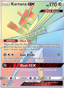 Kartana GX card from Crimson Invasion, number 117/111