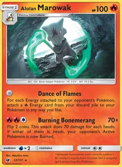 Alolan Marowak card from Crimson Invasion, number 12/111