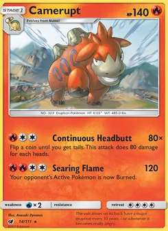 Camerupt card from Crimson Invasion, number 14/111
