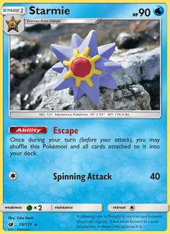 Starmie card from Crimson Invasion, number 16/111