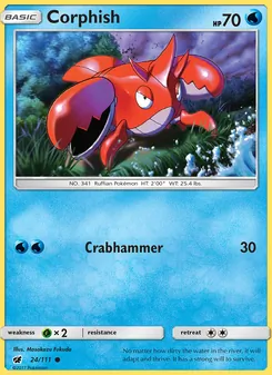 Corphish card from Crimson Invasion, number 24/111