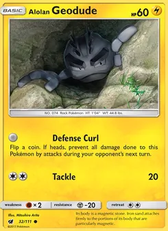 Alolan Geodude card from Crimson Invasion, number 32/111