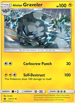 Alolan Graveler card from Crimson Invasion, number 33/111
