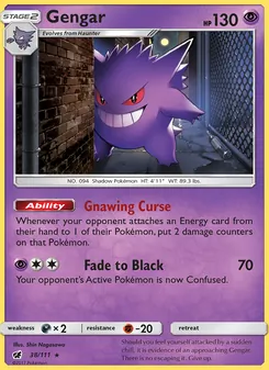 Gengar card from Crimson Invasion, number 38/111