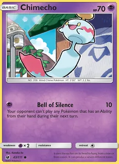 Chimecho card from Crimson Invasion, number 43/111