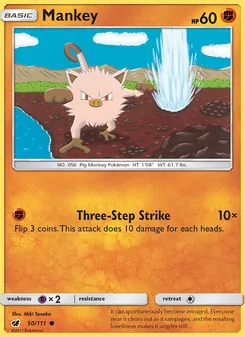 Mankey card from Crimson Invasion, number 50/111