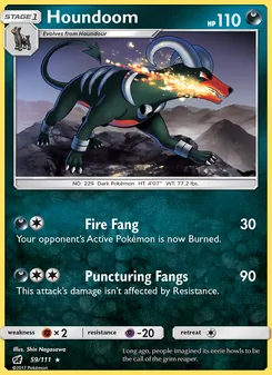 Houndoom card from Crimson Invasion, number 59/111