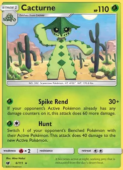 Cacturne card from Crimson Invasion, number 6/111