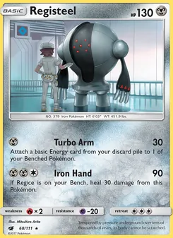 Registeel card from Crimson Invasion, number 68/111