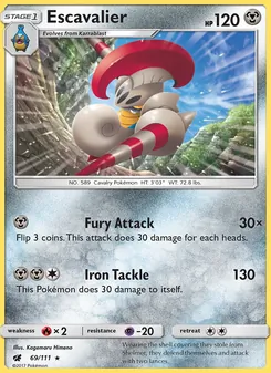 Escavalier card from Crimson Invasion, number 69/111