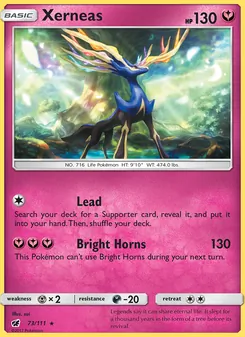 Xerneas card from Crimson Invasion, number 73/111