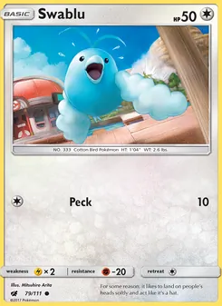 Swablu card from Crimson Invasion, number 79/111