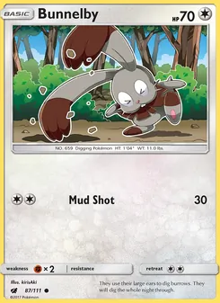 Bunnelby card from Crimson Invasion, number 87/111
