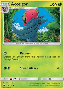 Accelgor card from Crimson Invasion, number 9/111