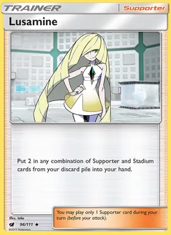 Lusamine card from Crimson Invasion, number 96/111
