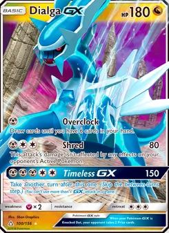 Dialga GX card from Ultra Prism, number 100/156