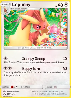Lopunny card from Ultra Prism, number 107/156
