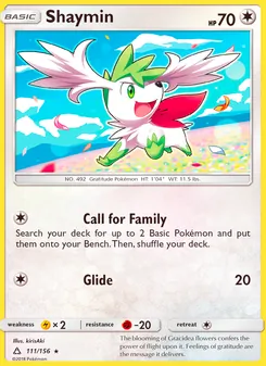 Shaymin card from Ultra Prism, number 111/156