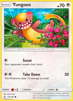 Yungoos card from Ultra Prism, number 112/156
