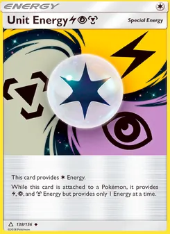 Unit Energy LightningPsychicMetal card from Ultra Prism, number 138/156