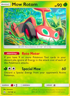 Mow Rotom card from Ultra Prism, number 14/156