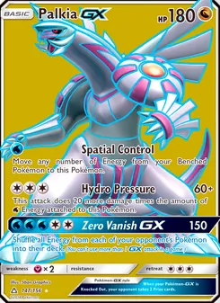 Palkia GX card from Ultra Prism, number 147/156