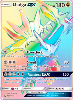 Dialga GX card from Ultra Prism, number 164/156