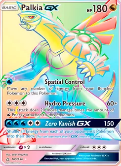 Palkia GX card from Ultra Prism, number 165/156