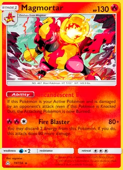 Magmortar card from Ultra Prism, number 19/156