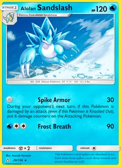 Alolan Sandslash card from Ultra Prism, number 29/156