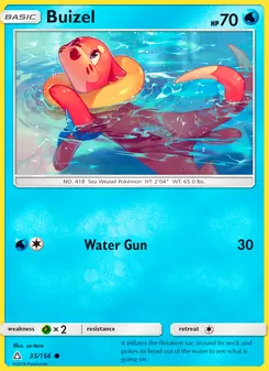 Buizel card from Ultra Prism, number 35/156