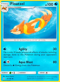 Floatzel card from Ultra Prism, number 36/156