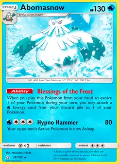 Abomasnow card from Ultra Prism, number 38/156